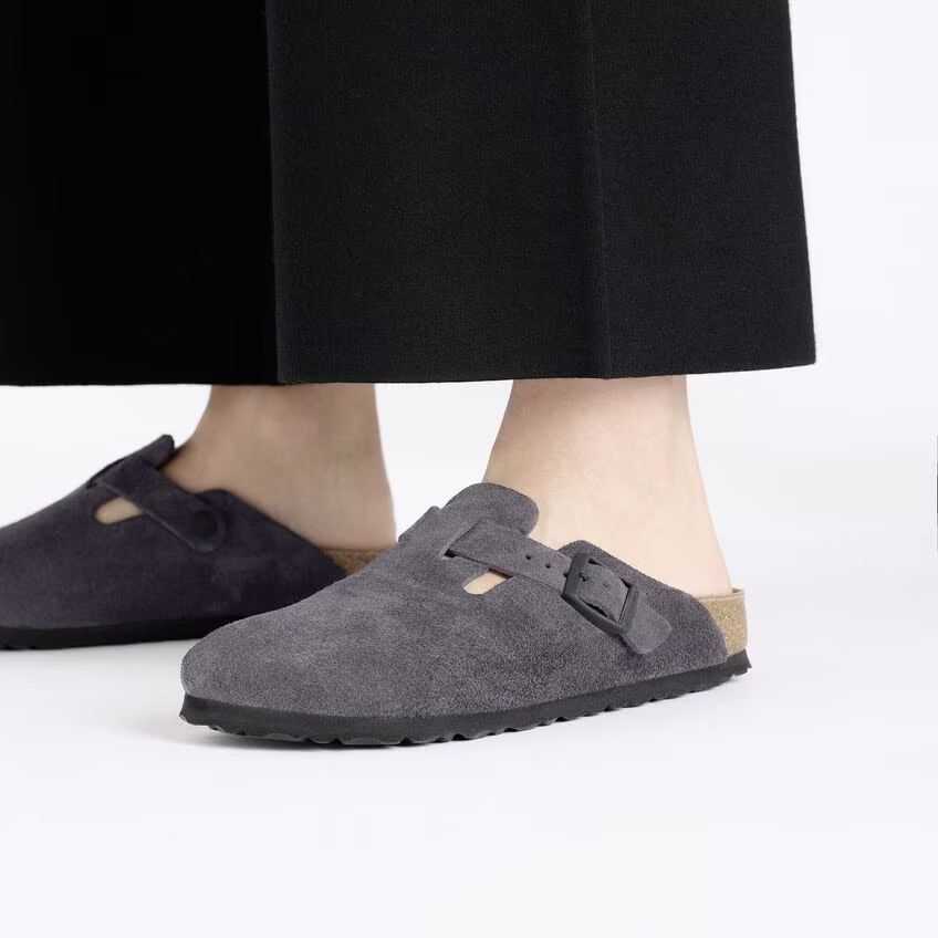 Birkenstock 1028602 Boston Suede Leather Velvet Grey