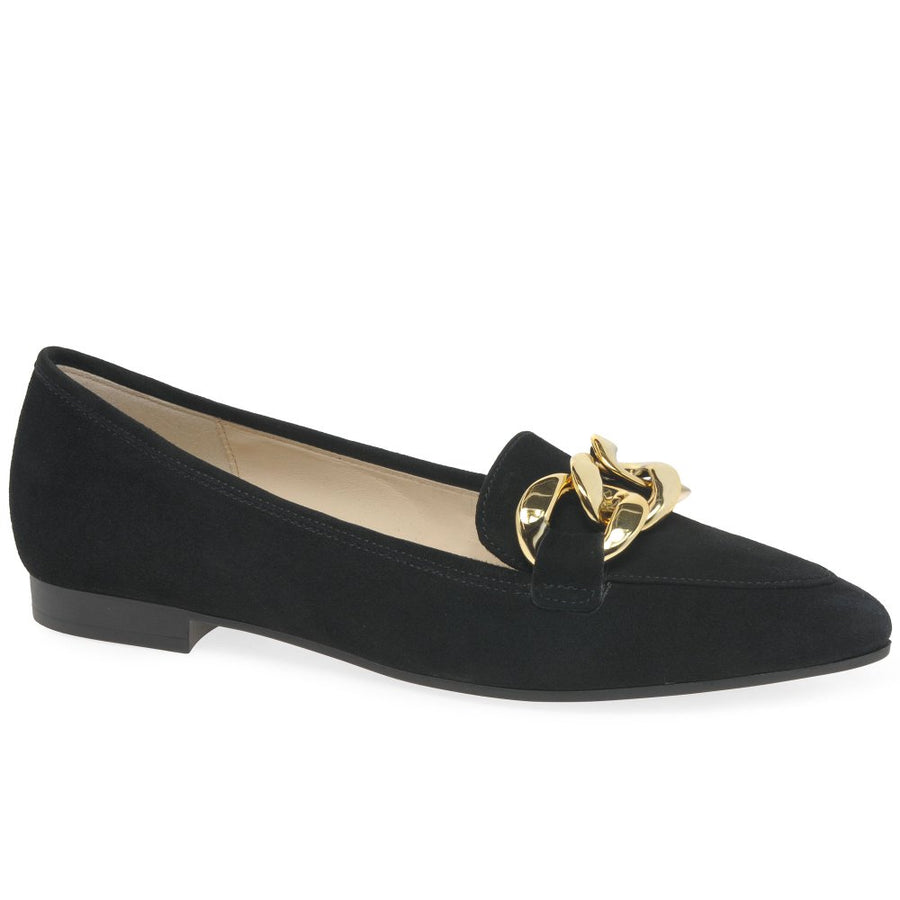 Gabor 31.301.17 Carol Black Suede with Gold Buckle