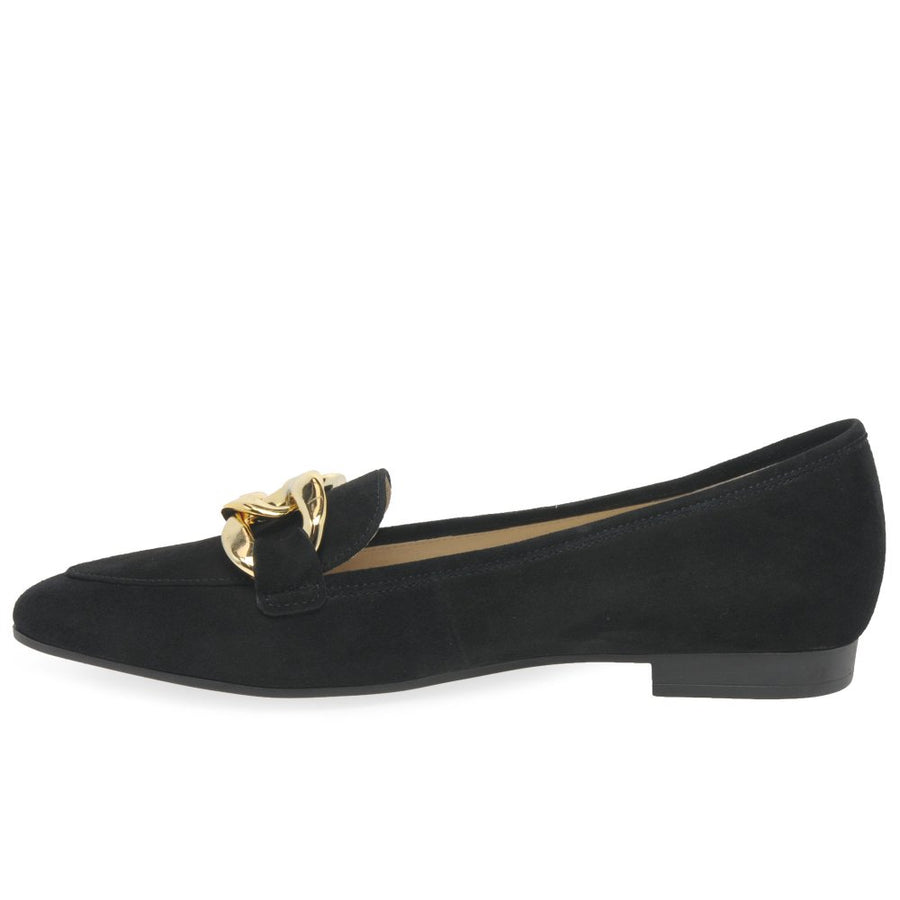 Gabor 31.301.17 Carol Black Suede with Gold Buckle