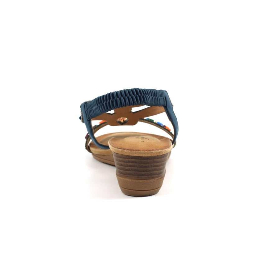 Lunar JLH478 BL Epsom Navy Wedge Sandal