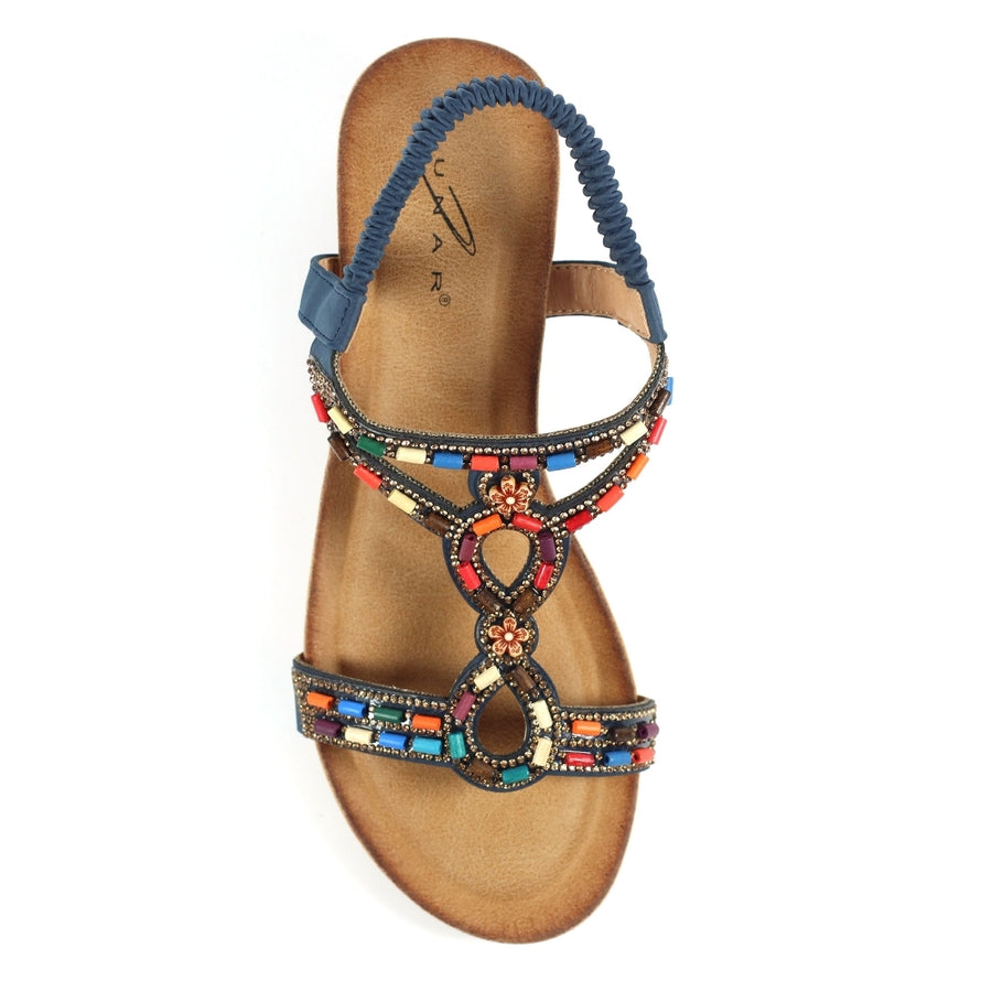 Lunar JLH478 BL Epsom Navy Wedge Sandal