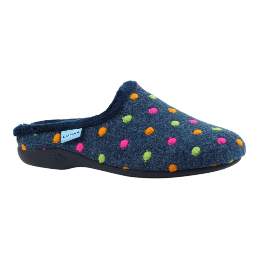 Lunar KLA221 BL Peanut Navy Mule Slipper