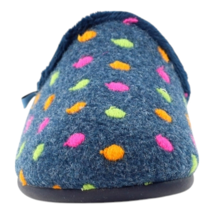 Lunar KLA221 BL Peanut Navy Mule Slipper