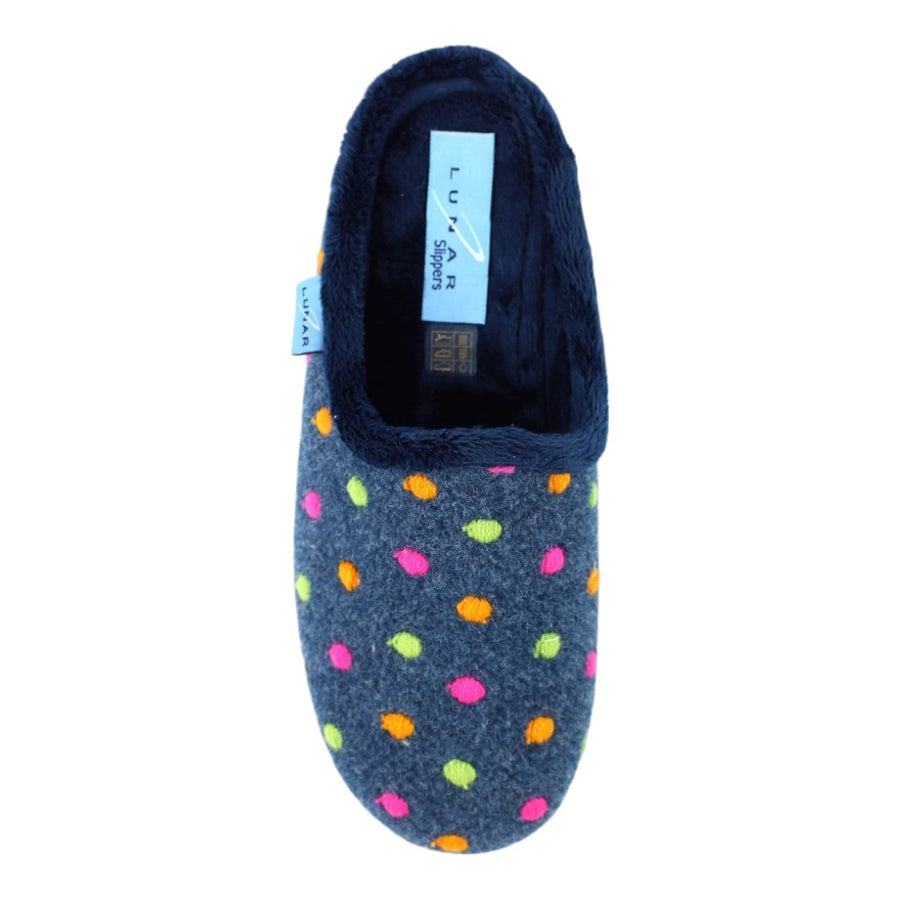 Lunar KLA221 BL Peanut Navy Mule Slipper