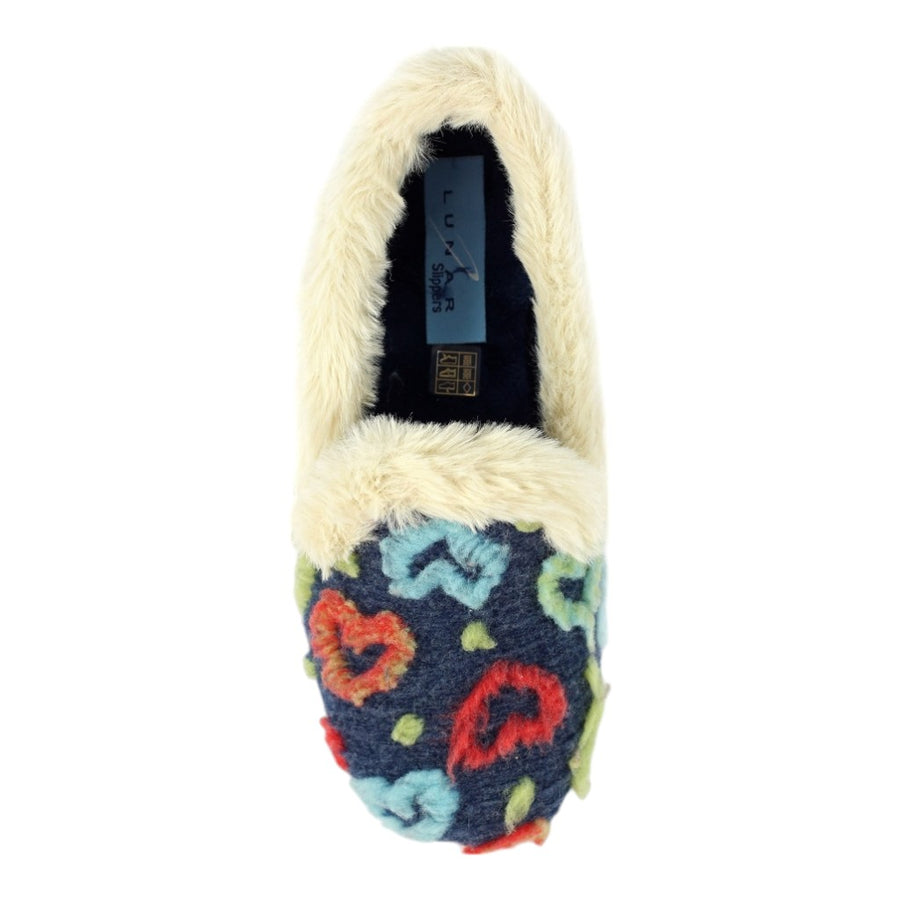 Lunar KLA230 BL Truffe Navy Full Slipper