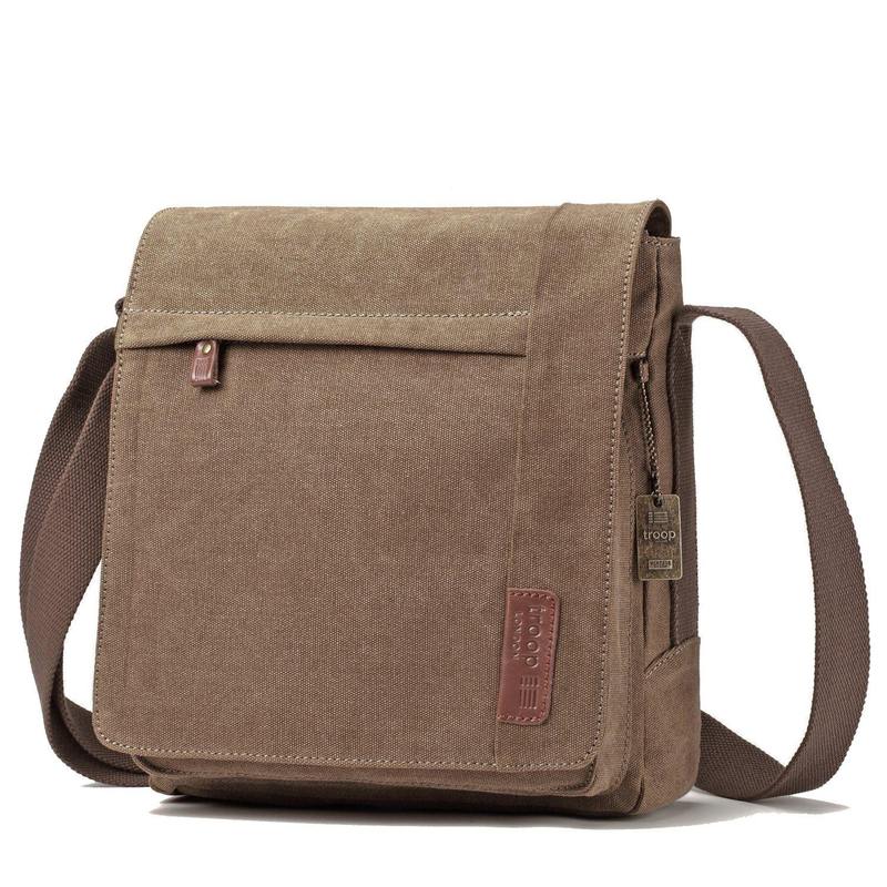 Troop London TRP0219 Classic Across Body Bag in Brown
