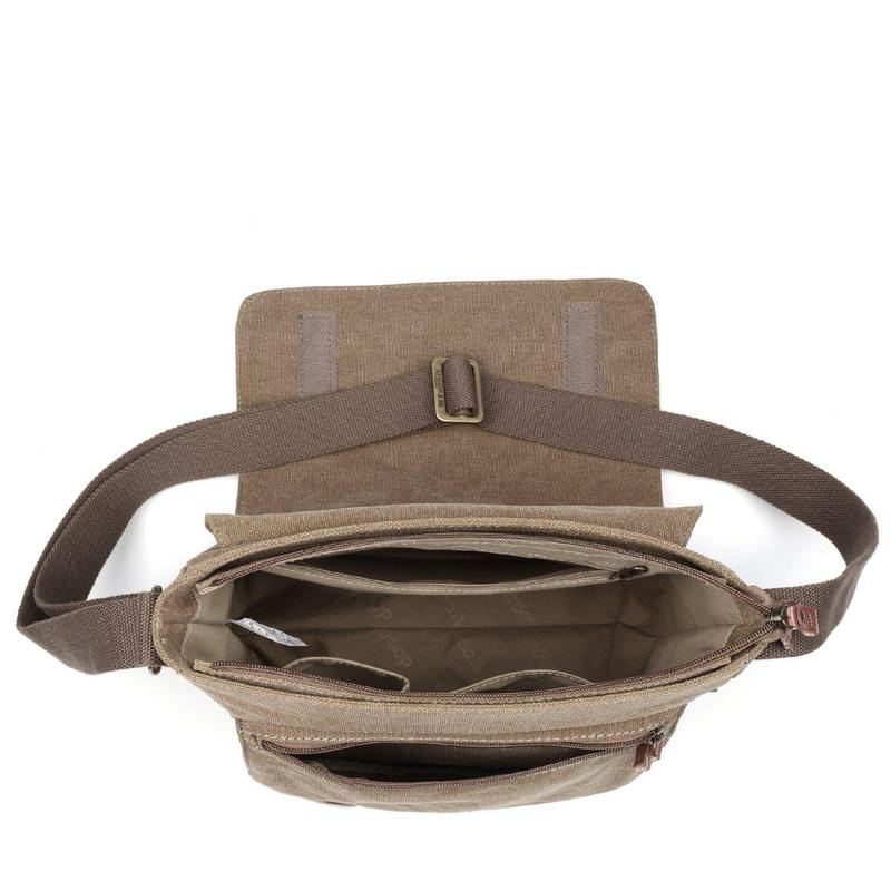 Troop London TRP0219 Classic Across Body Bag in Brown