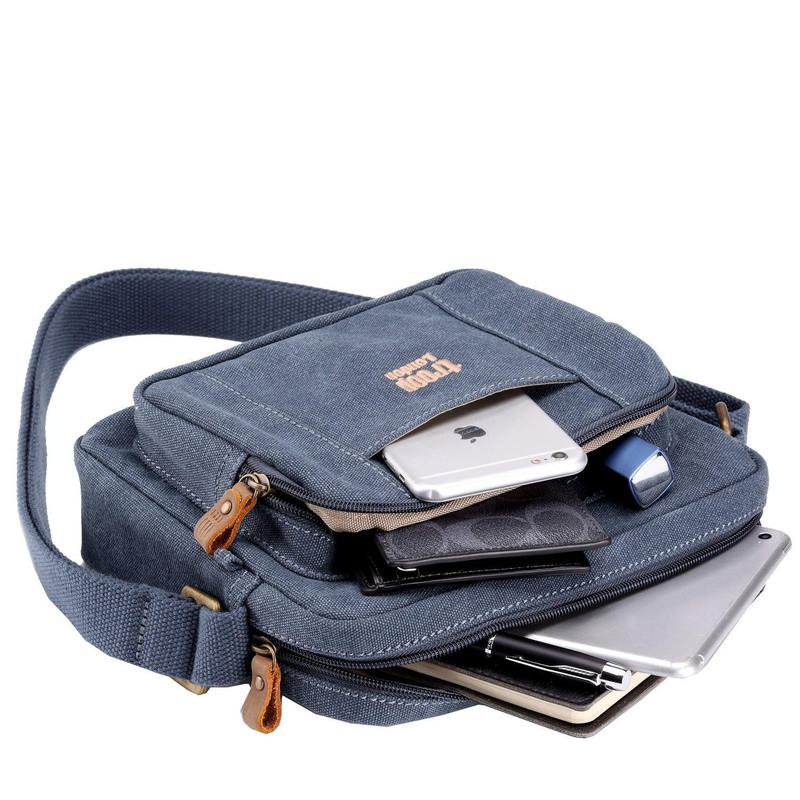 Troop London TRP0235 Classic Across Body Bag in Blue
